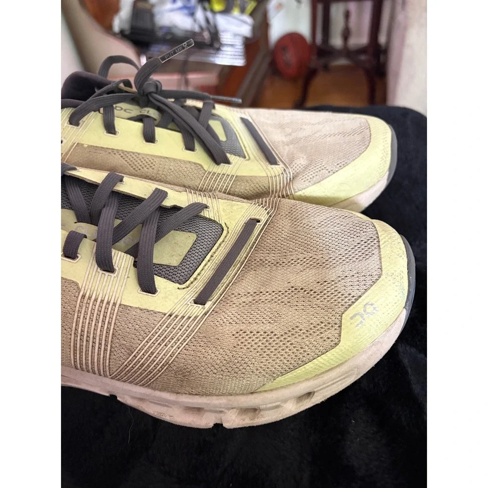 On Cloudstratus Mens Running Shoes Tan Lime Green CloudTec Sneakers US 10 EU 44